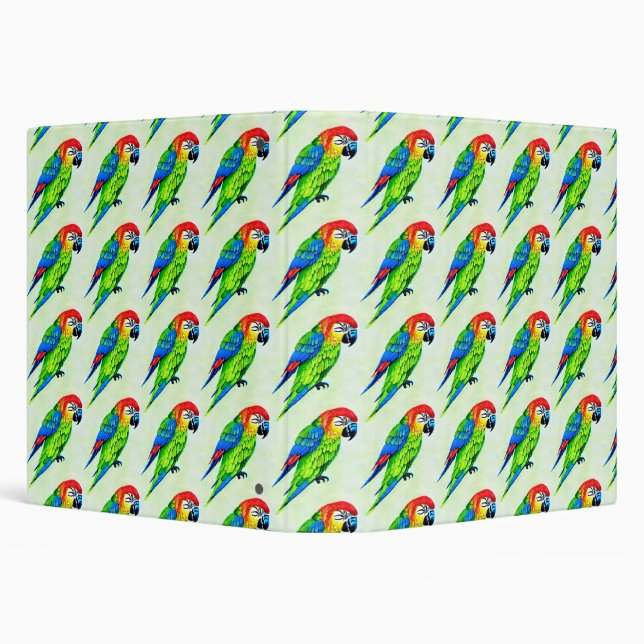 Beautiful Colourful Parrot Pattern Binder (Background)
