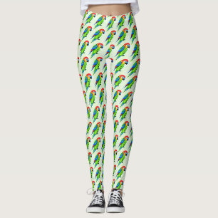 Beautiful Colourful Parrot Pattern Leggings