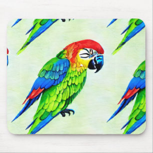 Beautiful Colourful Parrot Pattern  Mouse Pad