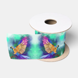 Beautiful Colourful Parrot Ribbon Satin Ribbon