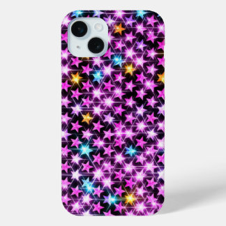 beautiful colourful purple shiny stars iPhone 15 mini case