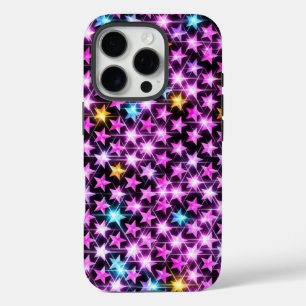 beautiful colourful purple shiny stars iPhone 16 pro case