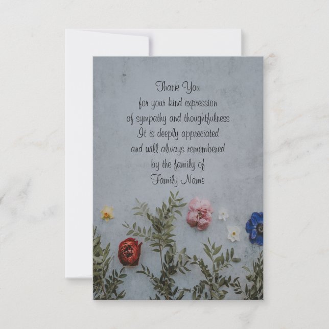 Beautiful Colourful Roses Thank You Card (Front)