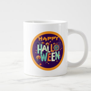 Beautiful Colourful Scary Halloween Patterns Large Coffee Mug