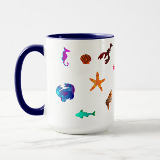 beautiful & colourful sea-life Combo Mug, 15 oz Mug