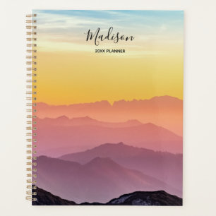 Beautiful Colourful Sky Mountains Personalized Planner