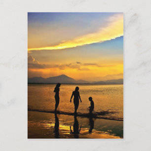 Beautiful colourful sunset postcard