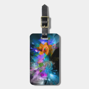 Beautiful Colourful Treble Clef Flower Leaves Pain Luggage Tag