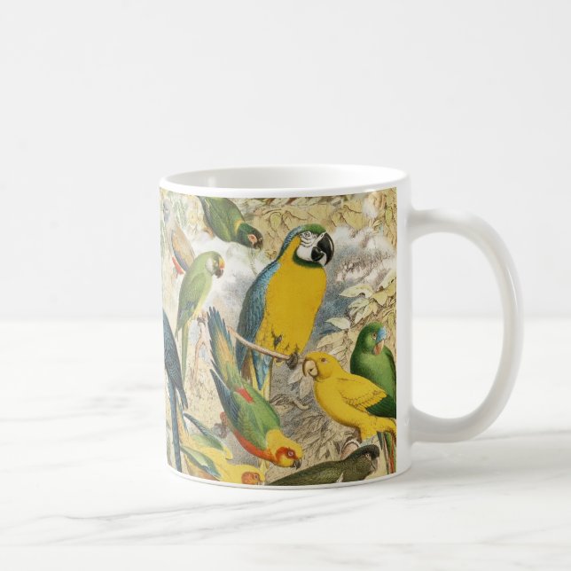Beautiful Colourful Tropical Birds Parrots Coffee Mug (Right)