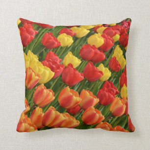 Beautiful colourful tulip print pillow