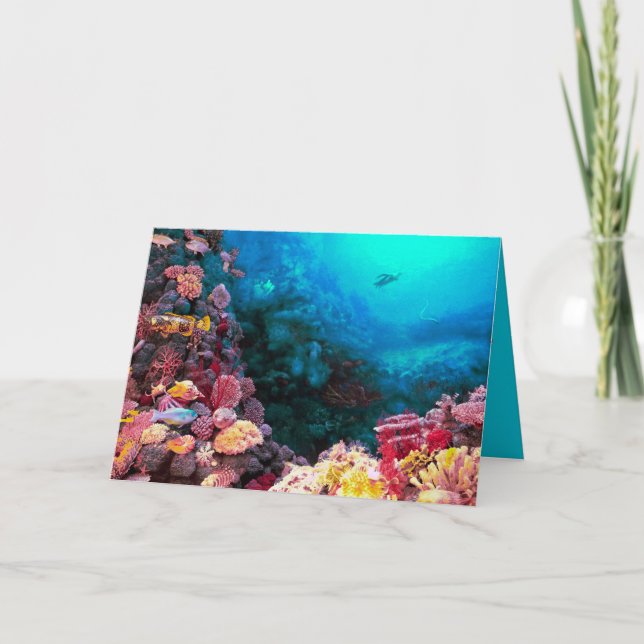 Beautiful Colourful Vibrant Unsersea Tropical Card (Front)