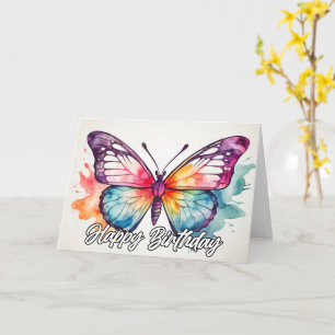 Beautiful Colourful Vintage Butterfly Design Card