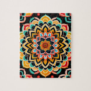 Beautiful Colourful Vintage Mandala Jigsaw Puzzle