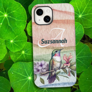 Beautiful Colourful Watercolor Hummingbird Custom Case-Mate iPhone 14 Case