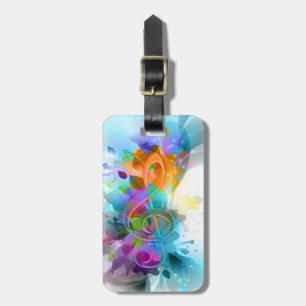 Beautiful Colourful Watercolor Splatter Music note Luggage Tag