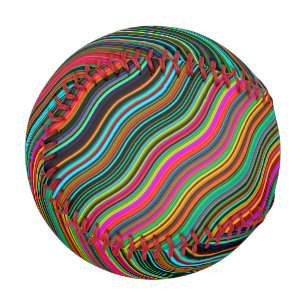 Beautiful Colourful Wavy Stripe Pattern Baseball