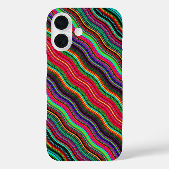 Beautiful Colourful Wavy Stripe Pattern Case-Mate iPhone Case (Back)