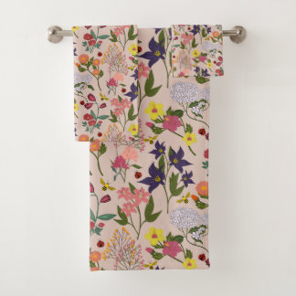 Beautiful, Colourful Wildflower, Bee, Lady bug Bath Towel Set
