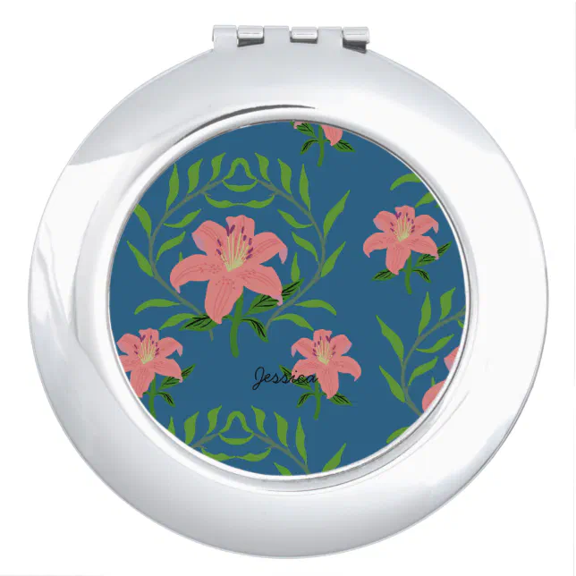 Beautiful Colourful Wildflower Compact Mirror 