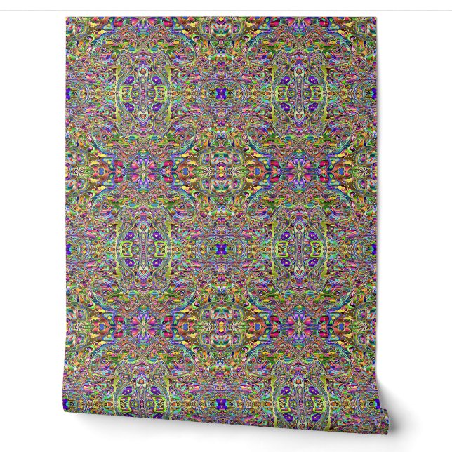 Beautiful Colours Abstract Paint Pattern Wallpaper (Unrolling)