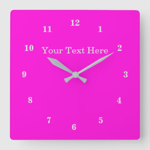 Beautiful Colours - Customizable - Pink Square Wall Clock