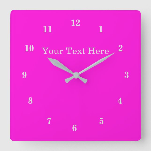 Beautiful Colours - Customizable - Pink Square Wall Clock (Front)