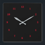 Beautiful Colours - Customizable Square Wall Clock<br><div class="desc">Customizable Beautiful Colours Clock - Choose / add your favourite background and number colours !  
Choose / add your text / fonts / name / date / picture / image ...  or else :)</div>