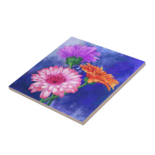 Beautiful Colours Gerberas Ceramic Tile