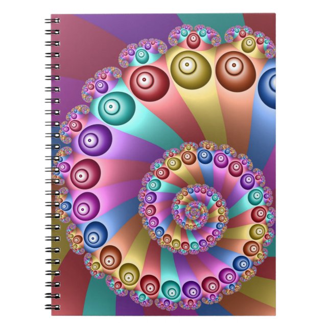Beautiful Colours Modern Abstract Fractal Art Notebook (Front)