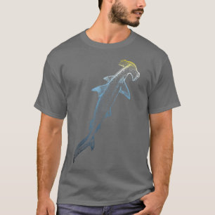 Beautiful Colours Swimming Hammerhead Shark Lovers T-Shirt