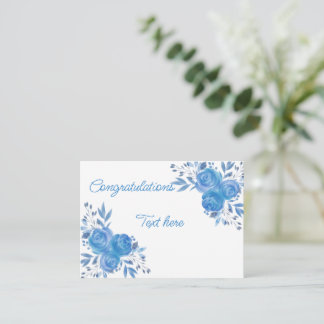 Beautiful Congratulation Blue Rose Card