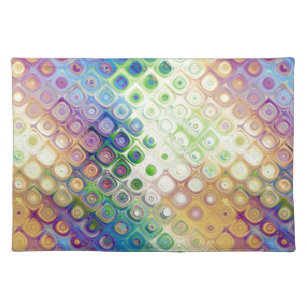 Beautiful cool abstract squares circles glass glow placemat