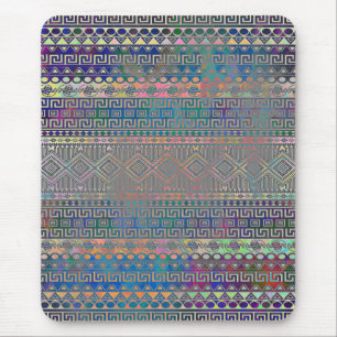 Beautiful cool colourful Aztec geometric pattern Mouse Pad