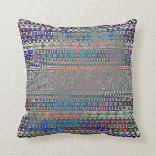 Beautiful cool colourful Aztec geometric pattern Throw Pillow