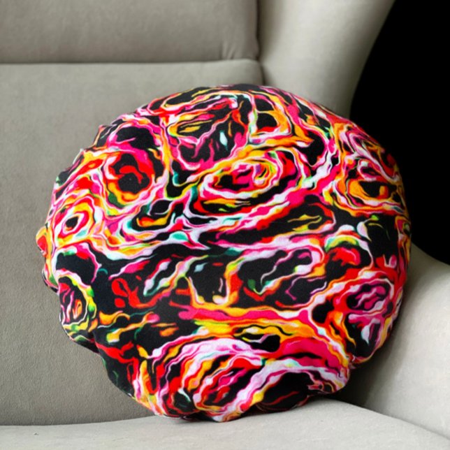 Beautiful Cool Colourful Funky Round Pillow (Creator Uploaded)