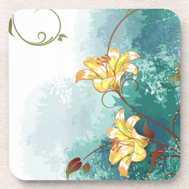 Beautiful cool different blue tones watercolour coaster (Front)