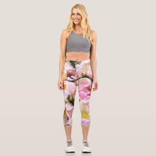 Beautiful cool girly floral design  capri leggings