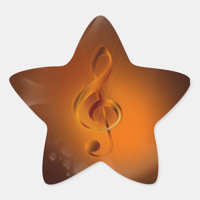 Beautiful cool glowing fire colours effects music star sticker (Front)