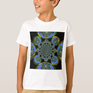 Beautiful cool royal blue black Kaleidoscope  art T-Shirt