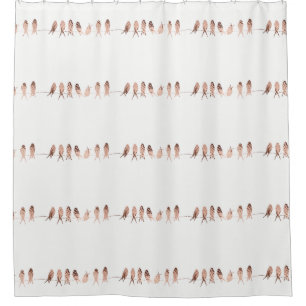 Beautiful Copper Birds on A Wire   Shower Curtain