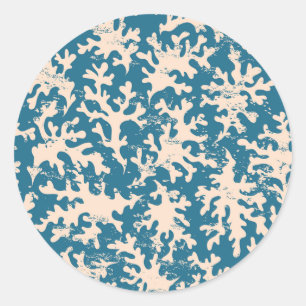 Beautiful Coral Pattern Classic Round Sticker