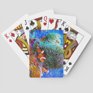 Beautiful Coral Reef with Clown Fish Playing Cards