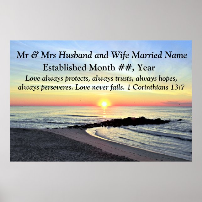 BEAUTIFUL CORINTHIANS PERSONALIZED WEDDING POSTER (Front)