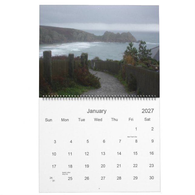 Beautiful Cornwall, Calendar (Jan 2027)