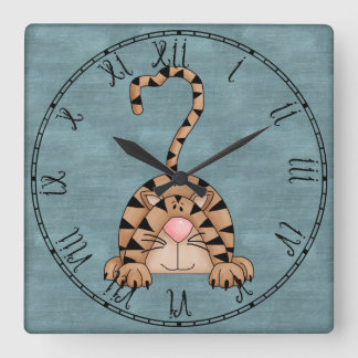Beautiful Country Cat Square Wall Clock