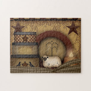 Beautiful Country/Primitive Illustration Jigsaw Puzzle