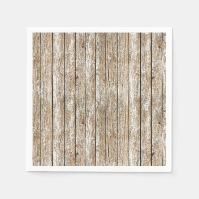 Beautiful Country Shabby Chic Rustic Wood Napkin (Front)