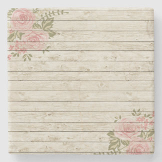 Beautiful Country Shabby Chic Rustic Wood Stone Coaster