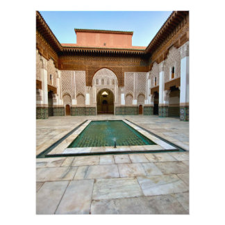 Beautiful Courtyard of Ben Youssef - Marrachech Photo Print