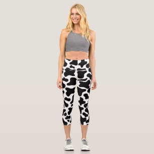 Beautiful cow pattern capri leggings
